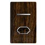 Conjunto Interruptor Simples + Tomada 10A  - Novara Especiais Ébano